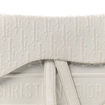 Calfskin Embossed Oblique Saddle Bag White