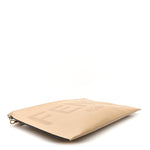Vitello King Logo Embossed Large Flat Pouch Miele Scuro