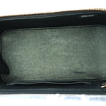 Iridescent Lambskin Quilted Small Top Handle Vanity Case With Chain Green