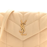 Lambskin Quilted Toy Loulou Puffer Monogram Chain Satchel Jaune Pale