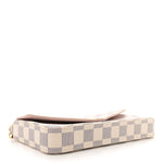 Damier Azur Pochette Felicie Chain Wallet Rose Ballerine