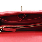 Caviar Quilted Lizard Embossed Small Coco Handle Flap Red