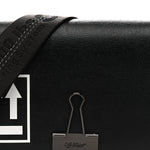 Saffiano Mini Binder Clip Bag Black White