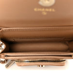 Caviar Quilted Business Affinity Clutch With Chain Flap Camel