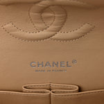 Lambskin Quilted Medium Double Flap Beige