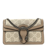 GG Supreme Monogram Textured Dollar Calfskin Super Mini Dionysus Shoulder Bag Beige Mystic White Oatmeal