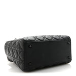 Ultra Matte Calfskin Cannage Medium Lady Dior Black