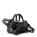 Agneau Arena Mini Le Cagole Duffle Crossbody Bag Black