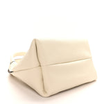 Grained Calfskin Softbit Medium Shoulder Bag White