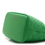Lambskin Quilted Large Perfect Meeting Hobo Green