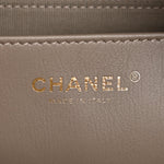 Suede Calfskin Lambskin Quilted Maxi Hobo Grey