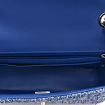 Tweed Quilted Mini Rectangular Flap Blue White