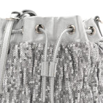 Paillettes Mate Bucket Bag Argento