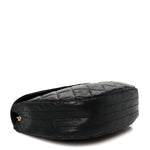 Lambskin Quilted Half Moon Flap Black