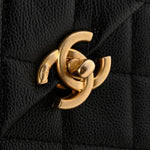 Shiny Caviar Quilted Chain Melody Backpack Black