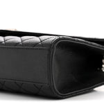 Grain De Poudre Textured Mixed Matelasse Triquilt Medium Monogram Satchel Black