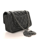 Metallic Sheepskin Quilted 2.55 Reissue Mini Flap Dark Silver