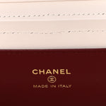 Shiny Caviar Preppy Coco Long Vanity With Strap White