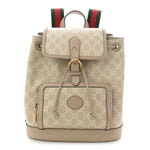 GG Supreme Monogram Azalea Calfskin Retro Interlocking G Buckle Backpack Beige Mystic White