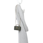 Lambskin Quilted Pick Me Up Vanity Case Khaki