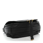 Calfskin Medium Marcie Round Crossbody Bag Black