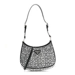 Satin Crystal Cleo Adjustable Strap Shoulder Bag Metal