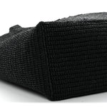 Raffia Wide Tote Black