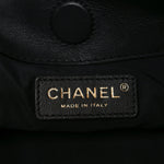 Calfskin Quilted Chain Flat Tote Black