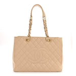 Caviar Quilted Grand Shopping Tote GST Beige
