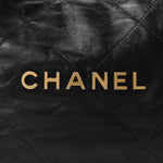 Shiny Calfskin Quilted Small Chanel 22 Black