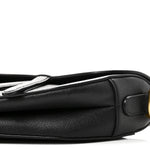 Grained Calfskin Saddle Bag Black