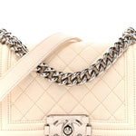 Caviar Quilted Small Boy Flap White
