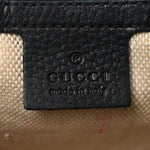 Pebbled Calfskin Medium Soho Flap Crossbody Black