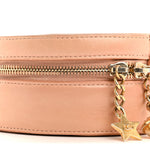 Glazed Calfskin Round As Earth Evening Bag Beige
