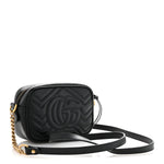 Calfskin Matelasse Mini GG Marmont Chain Shoulder Bag Black