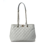 Caviar Quilted Shopping Tote Light Green