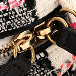 Tweed Lambskin Quilted Coco Midnight Camera Case White Black Multicolor