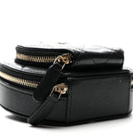 Caviar Quilted Round Coco Clutch With Chain Black