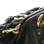 Calfskin Quilted Stam Black