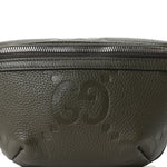 Piuma Calfskin Jumbo GG Embossed Small Belt Bag Dark Green