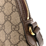 GG Supreme Monogram Textured Dollar Calfskin Web Small Ophidia Dome Shoulder Bag Beige Ebony New Acero