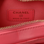 Lambskin Quilted CC In Love Heart Waist Belt Bag With Chain Pink