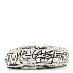 Agneau Arena Graffiti Le Cagole Shoulder Bag XS White Black