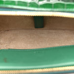 Calfskin Crocodile Embossed Mini C Vanity Bag Woodsy Green
