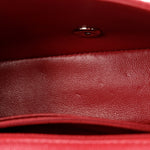 Caviar Quilted Mini Rectangular Flap Dark Red