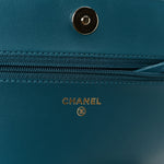 Caviar Quilted Boy Wallet On Chain WOC Blue