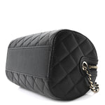 Caviar Quilted Barrel Purse With Chain  Black