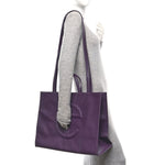 Vegan Leather Large Shopping Bag Eggplant