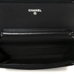 Lambskin Quilted Wallet On Chain WOC So Black