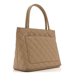 Caviar Quilted Medallion Tote Beige